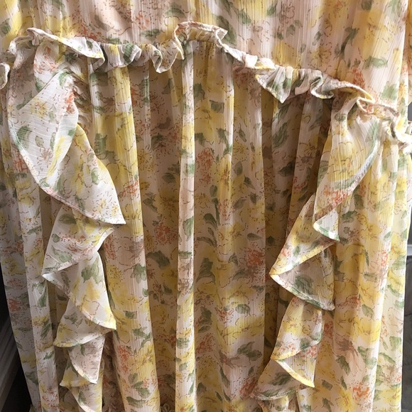 Yellow Floral Maronie Ruffle Baby Doll Dress - Picture 5 of 9